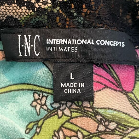 INC International Concepts Lace Chiffon Floral Lingerie Bodysuit Jungle Leopard - Picture 5 of 8